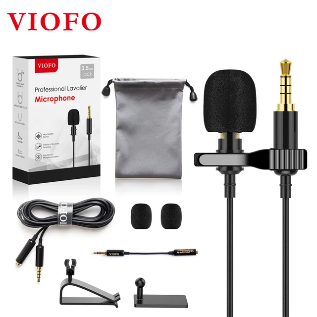 Micro pour viofo A139 Dash Cam, microphone Lavalier professionnel universel pour Smartphone, PC, ordinateur portable, caméra, DSLR, enregistreur Audio 1