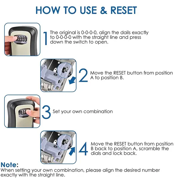 Multi-functional Wall Mounted Waterproof 4 Digits Passwords 3-5 Keys Storage Box Home Safe Box Easy to Fix 6