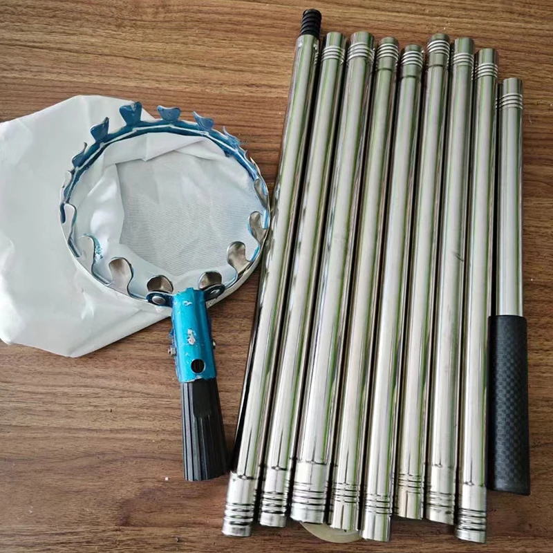 Stainless Steel Splicing Rod Fruit Picker 1.6/2.4/3.2/4M Telescopic Pole High Tree Orchard Picking Tool For Farm Garden Supplies - Image 6