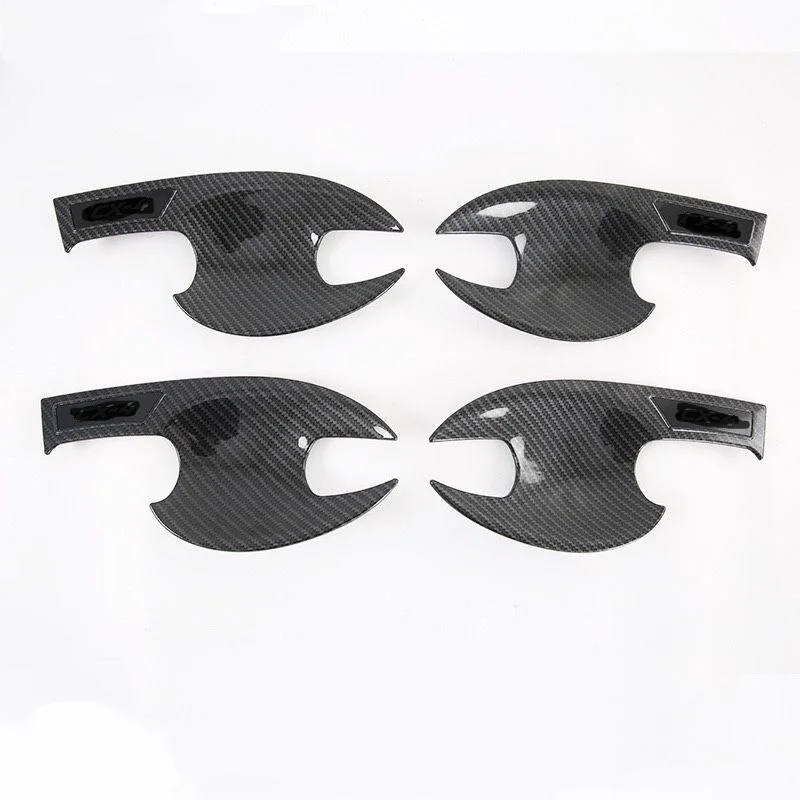 

4pcs Carbon Fiber Pattern Protective Shell For Mazda Cx-4 2020 Car Outer Door Handles Decoration Frame Cover Doorknob Trim