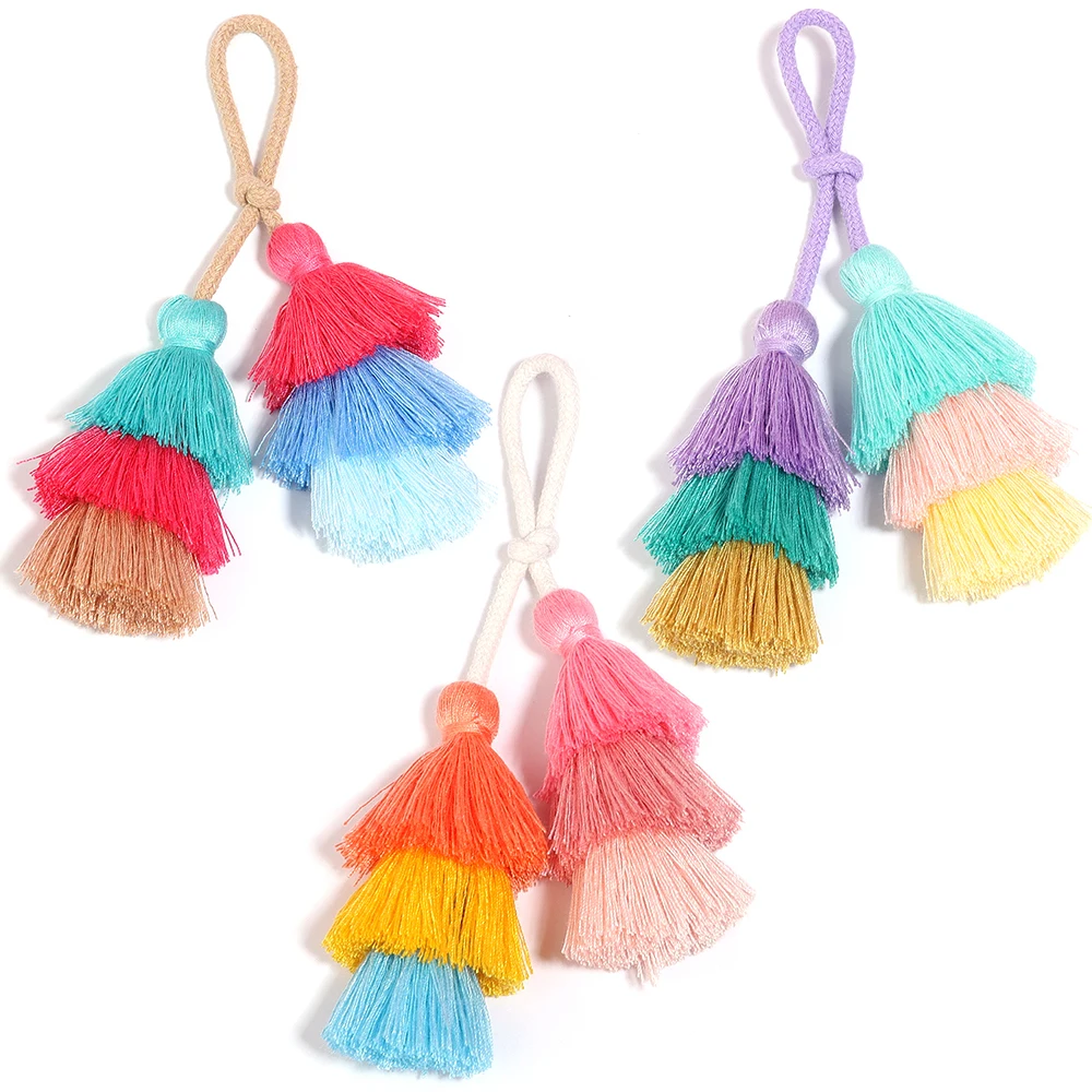 1 Piece 3 Color Double-end Tassel Long Rope Chunky Tassels for Garment Bags Key Chain DIY Decoration Jewelry Making Accessories