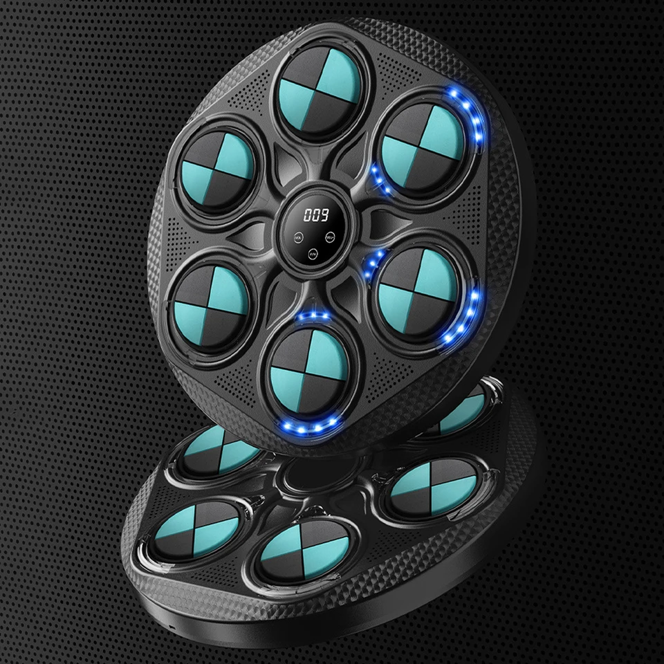 Zacro Music Boxing Machine con Guanti & Fascia - Macchina da Boxe Musicale 9 modalità di Allenamento e 9 velocità, LED Musica Bluetooth Boxe Allenamento per Casa, per Adulti e Bambini
