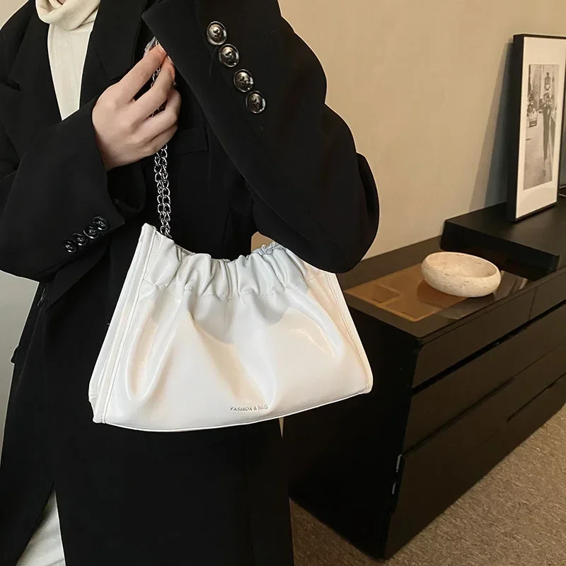 Free Shipping New Chain PU Women's Bag High Quality Versatile Fashion Shoulder Bag Large Capacity Trendy Casual Crossbody Bag