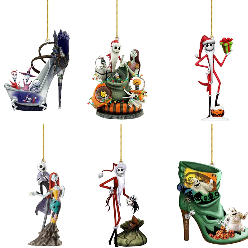 The Nightmare Before Christmas Ciondolo Decorazioni Per L'Albero Di Natale Skul Jack E Sally Hanging Ornaments Home Christmas Party Decorare