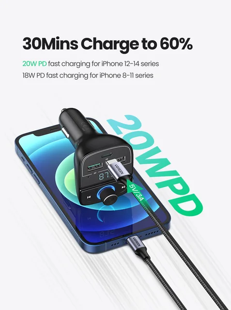 Car Charger Fm Transmitter Iphone 11 UGREEN Quick Charge Car