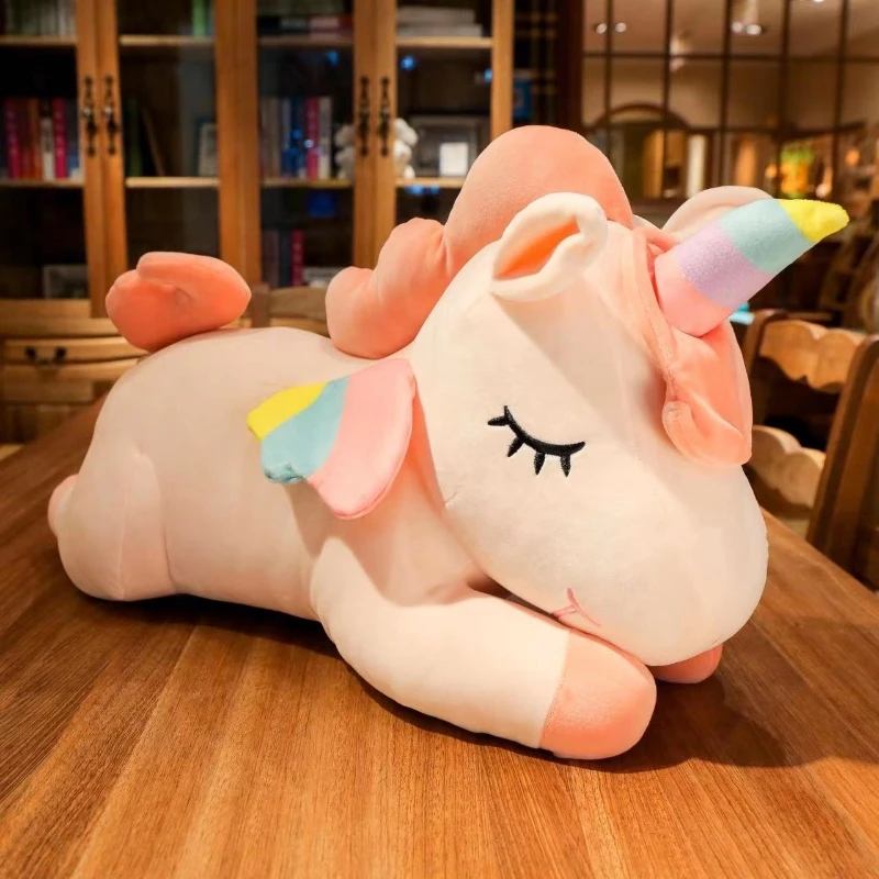 4 Colors of Cute Angel Rainbow Unicorn Doll Bed Plush Toy Large Doll Doll Sleeping Pillow Children Girl Birthday Gift