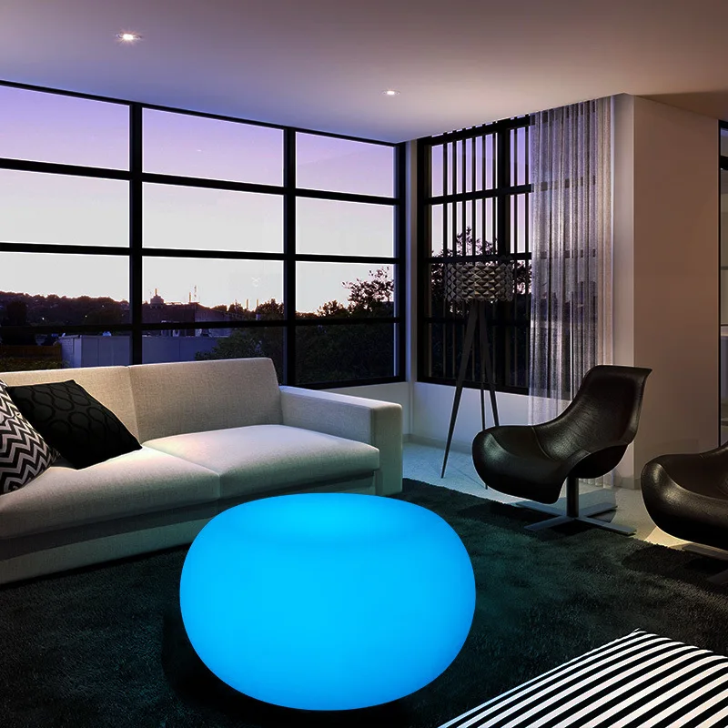 Home Luminous Coffee Table D68*42cm Modern Nordic Drum Shape Side Tables For Living Room Loft White Glow Furniture Korea Riq-Z01