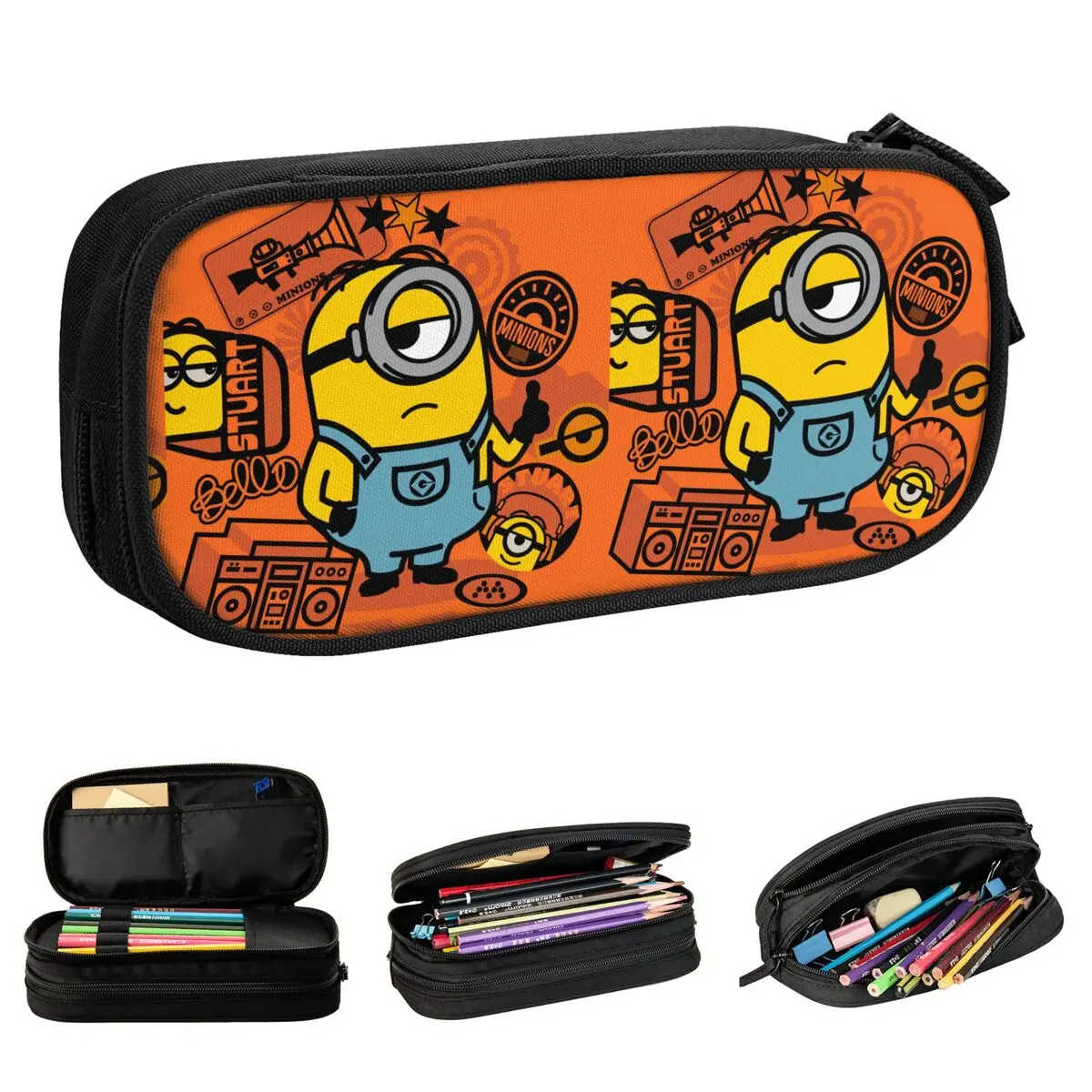 Minions The Rise Of Gru Astuccio Per Matite Study Travel Pen Box Pencil Bags Kids Large Storage School Supplies Pencilcases Con Cerniera