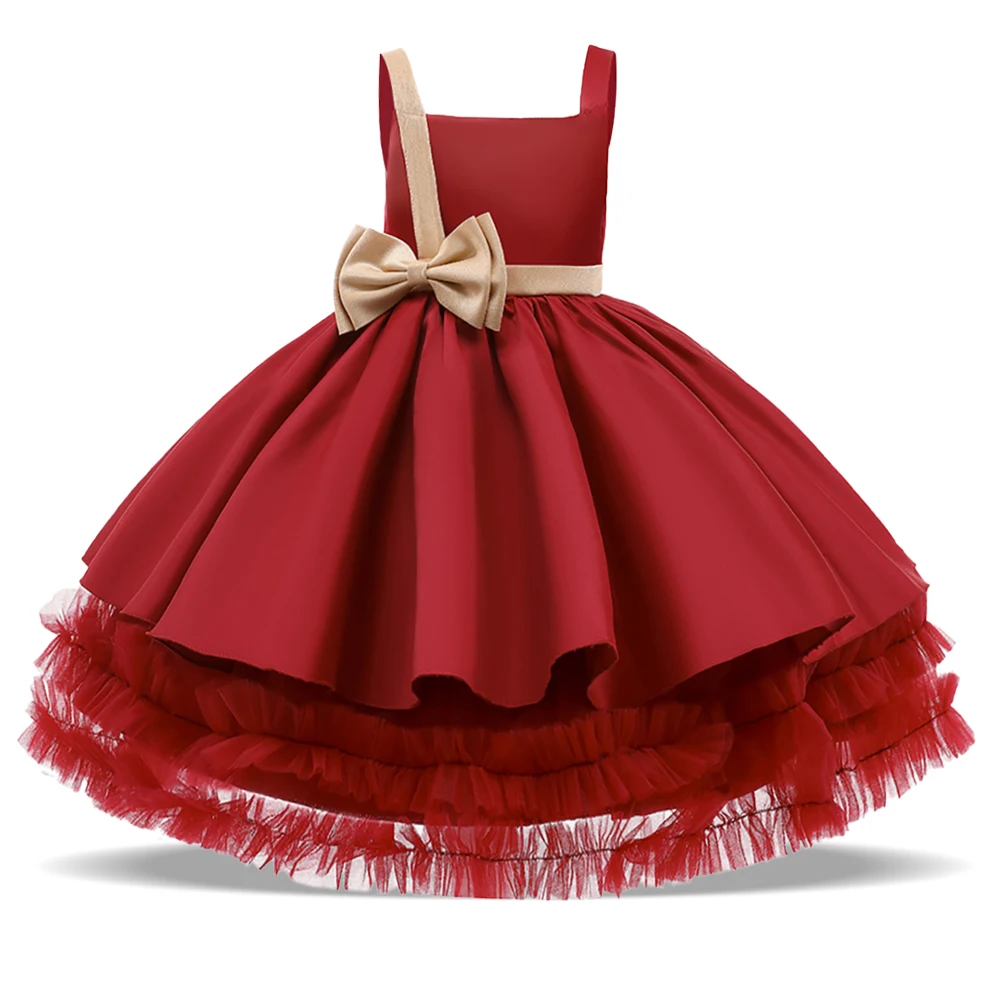 white christmas dresses Embroidered Christmas Holly Bow Dress main image 1