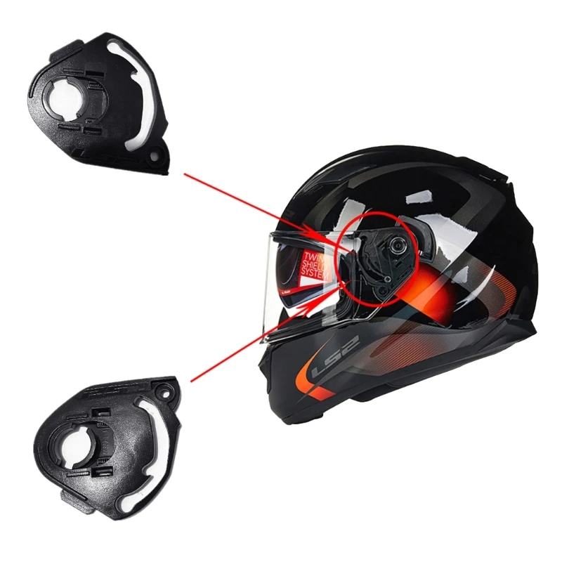 Base Lente PC Visera Para Casco De Moto FF300 FF325 - 1 Par De Lentes Con Base De Fijación | Material PC, Repuesto Viseras Casco Moto