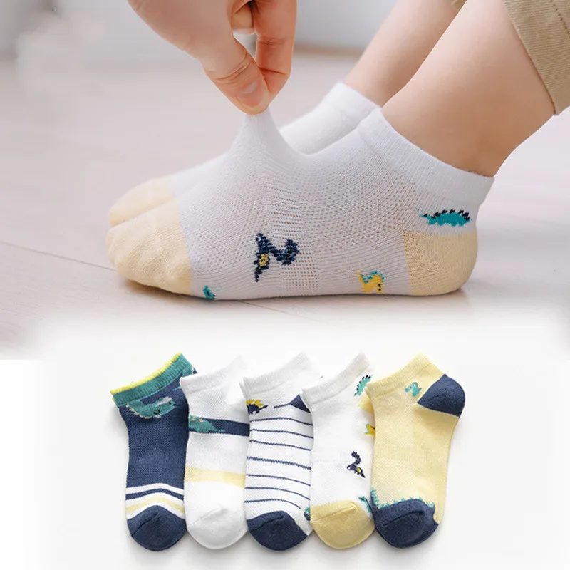 

2022 spring and summer new mesh children's socks thin cotton cartoon short tube baby socks boys and girls socks