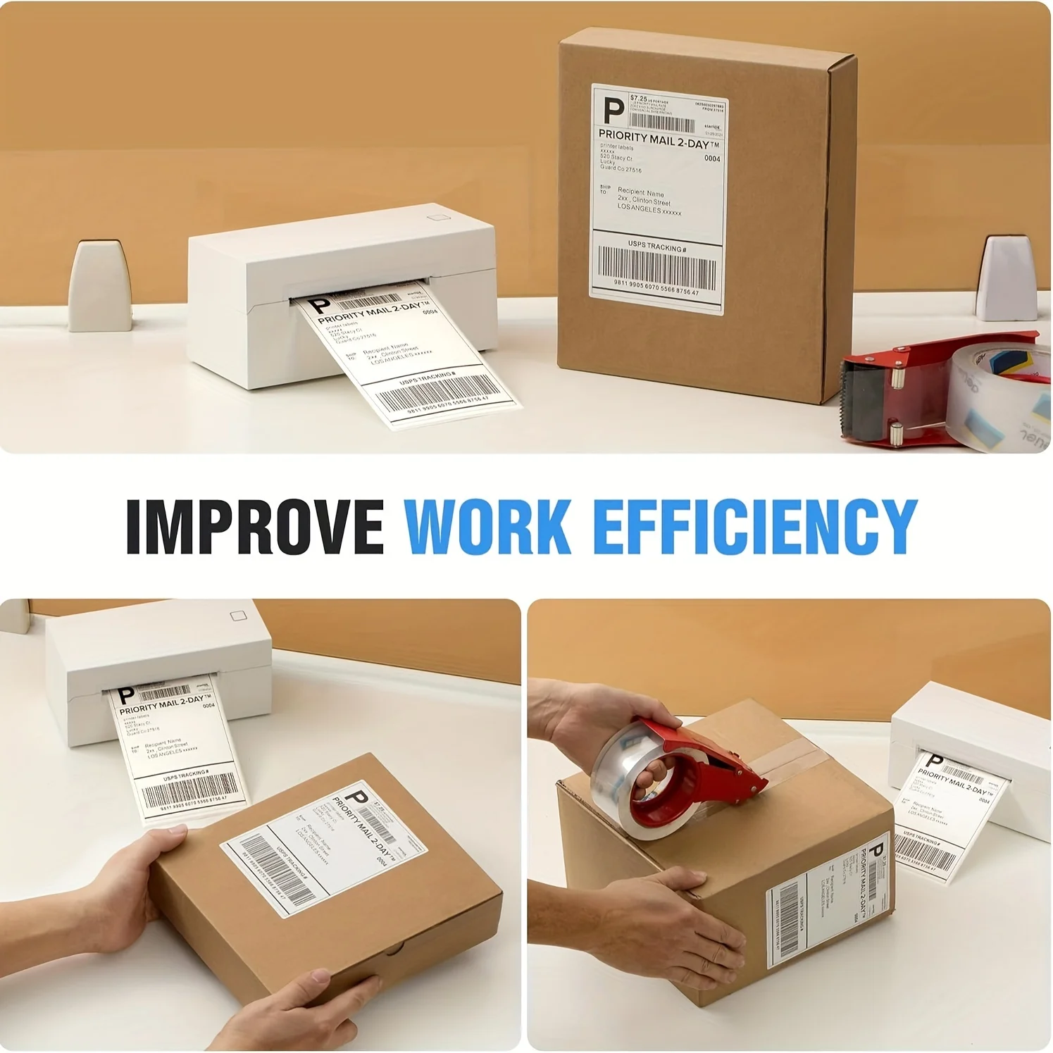 500/350 Sheets 4"x6" 4''x4'' Thermal Label Paper 100x150mm Adhesive Stickers For Thermal Shipping Labels Express Barcode Label