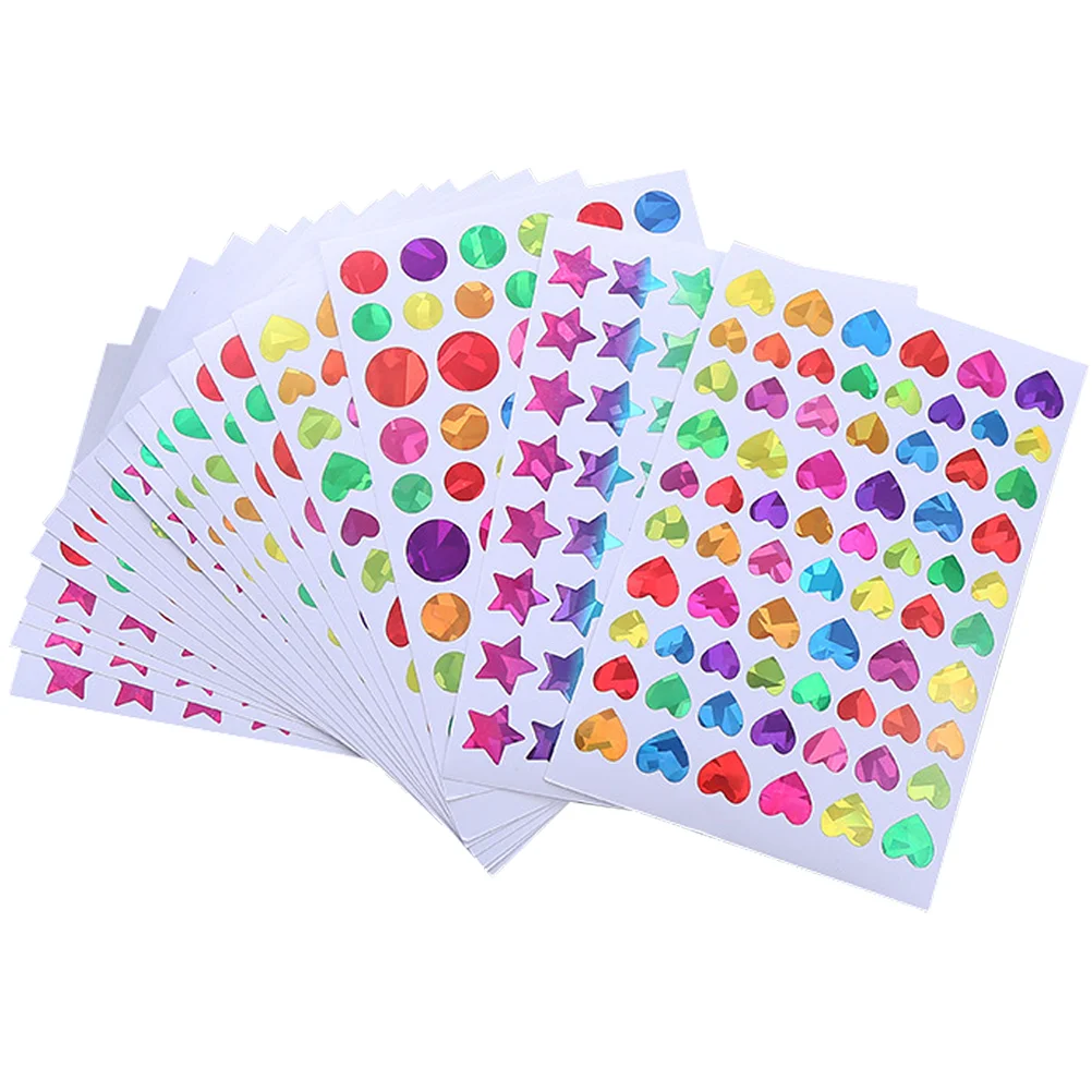 

30 Sheets Reward Decals Removable Star Heart Reward Sticker Round Dots Decals