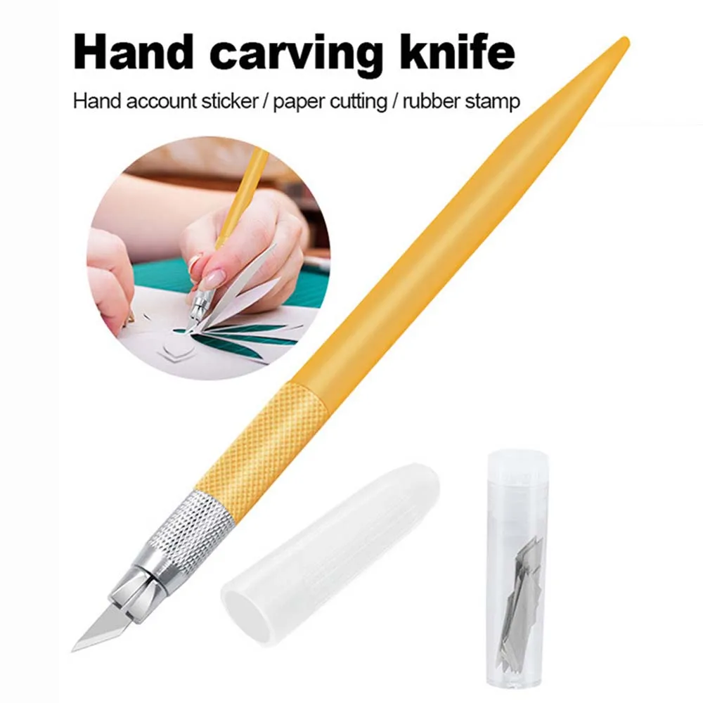 Carving Utility Knife With 12 Blade Scrapbooking Diy Hand Account Paper Cutter Art Cutter Engraving Tools Stationery Supplies