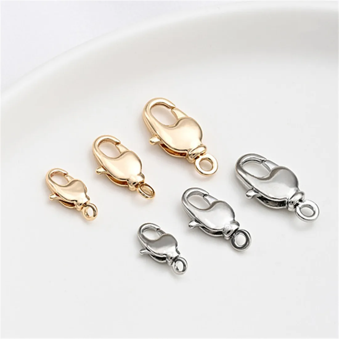 Universal Rotating Buckle Korean Lobster Buckle 14K Gold Wrapped Bracelet Necklace Closing Spring Buckle Handmade DIY Accessorie universal hook 304 stainless steel rotating ring chain buckle carabiner key spring buckle dog chain accessories connecting ring