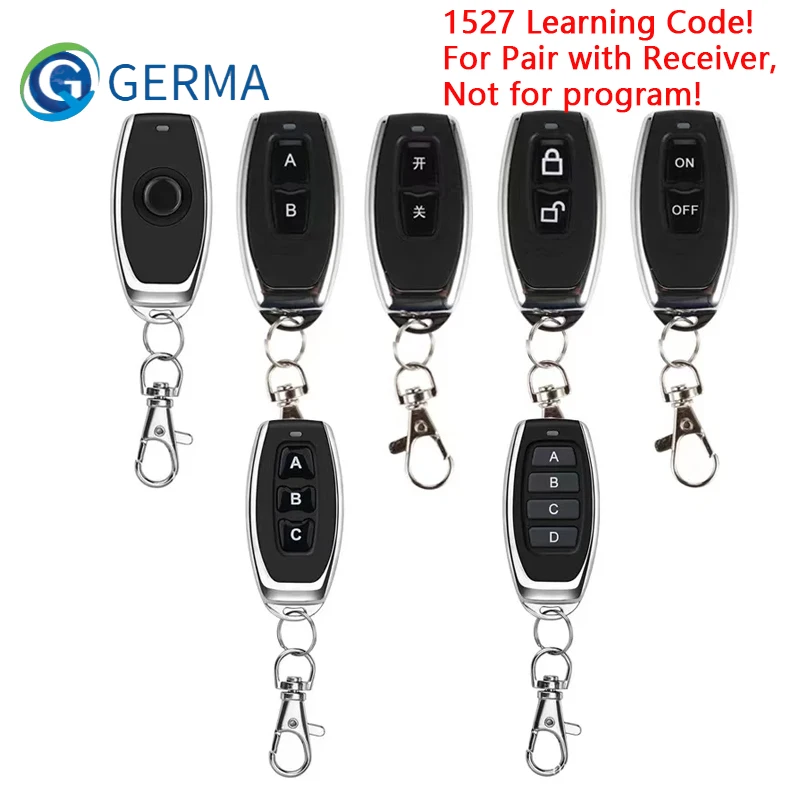 Germa 433 Mhz Rf 1 2 3 4 Ch Ev1527 Codice Di Apprendimento Telecomandi Interruttore Trasmettitore Wireless Per Cancello Della Porta Del Garage