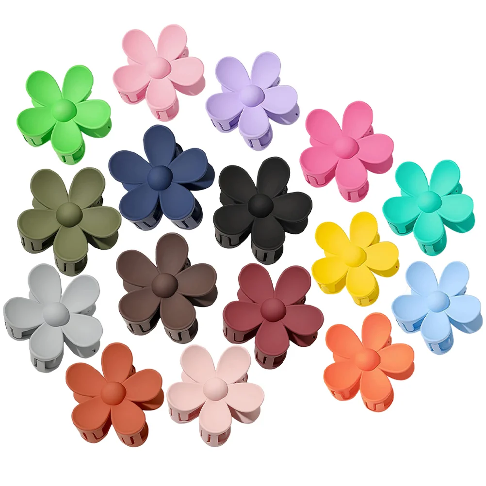 

16 Pcs Claw Clips for Hair Hairpin Accessories Women Thin Flower Beautiful Jaw Miss