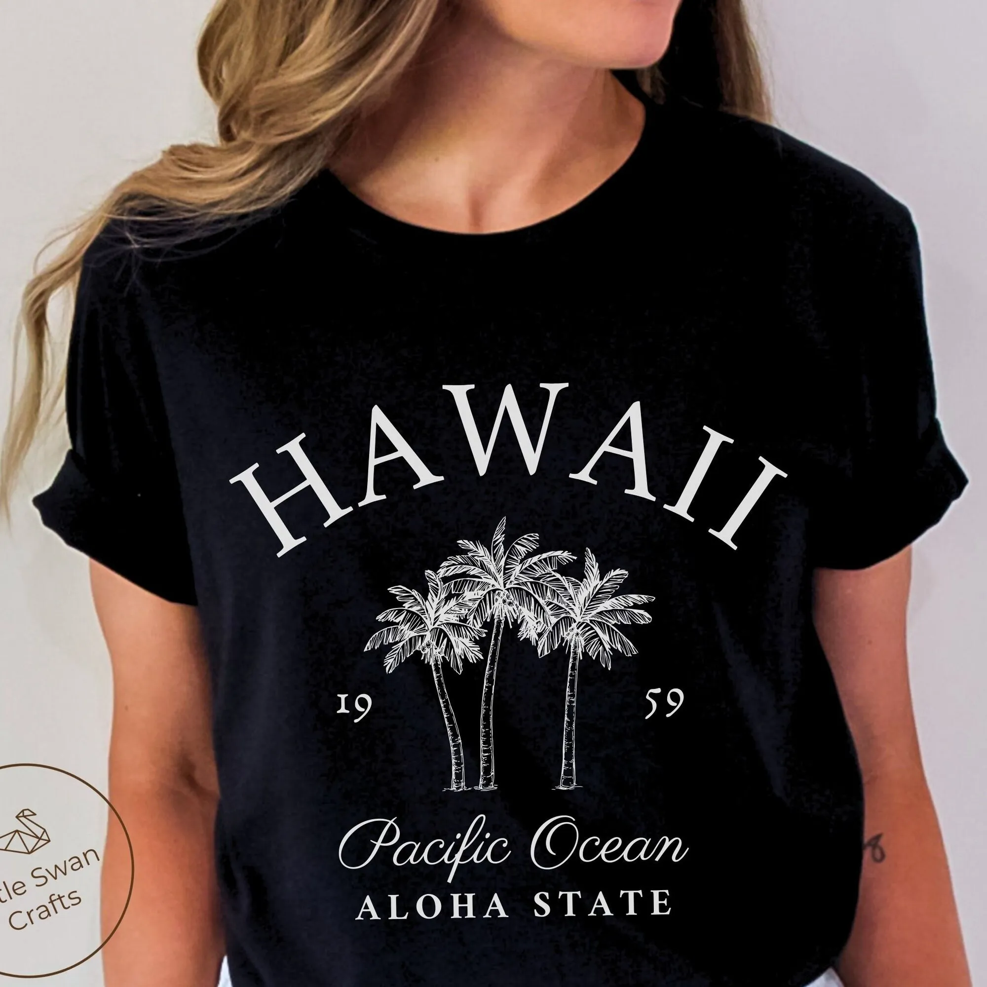 Camicia Hawaii, Maglietta Aloha State Palm Trees