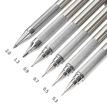 Mechanical Pencil Set 0.3 0.5 0.7 0.9 1.3 2.0mm Full Metal Art Drawing Painting Automatic Pencil with Leads Office School Supply 1