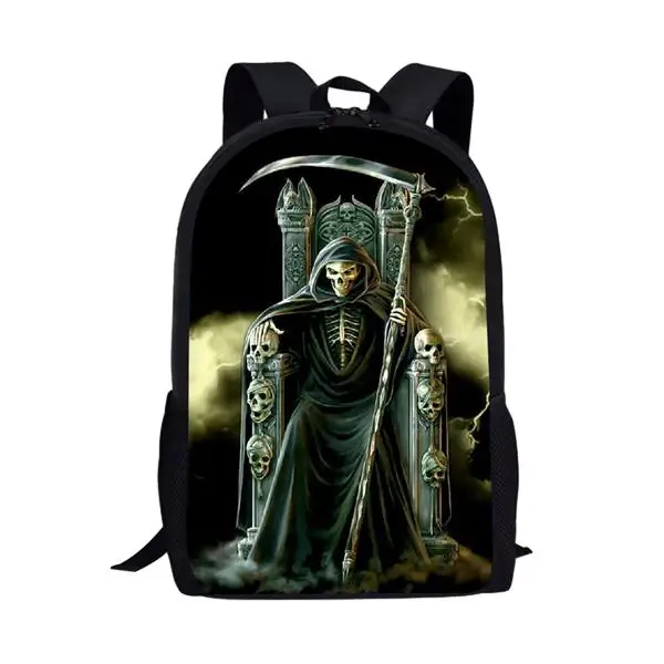 Cool Skull Print Men Backpack Kids Boys Girls Backpacks Child School Bags for Teenage Daily Bagpack Book Bag Back Packs Bookbag