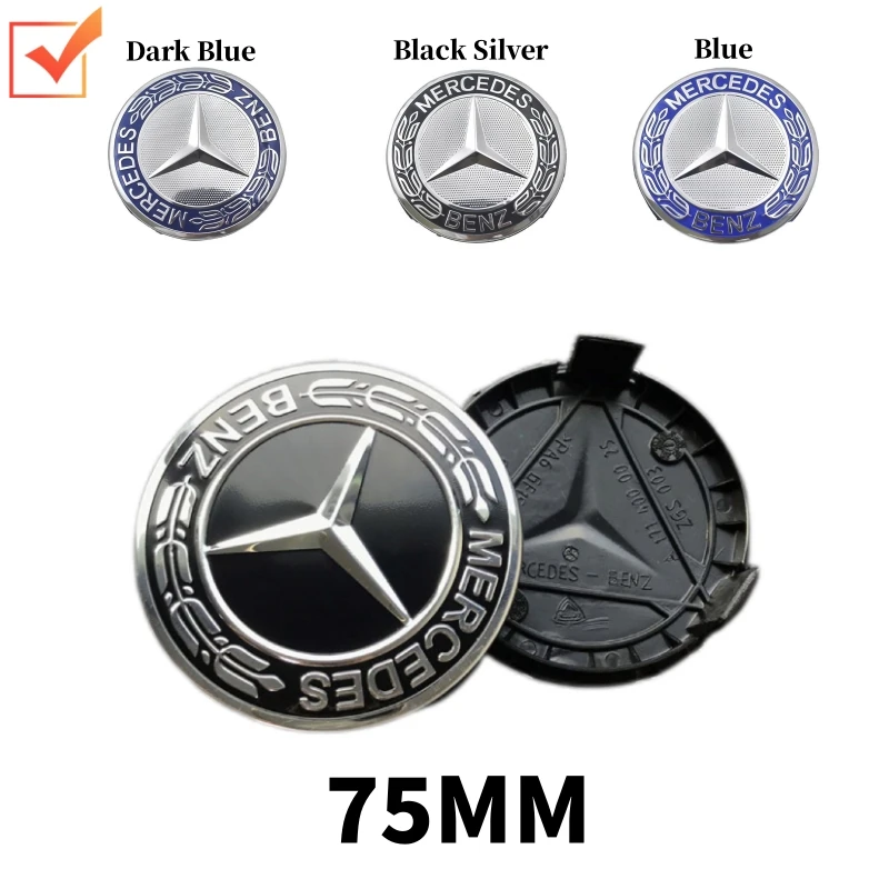 Wheel Hub Caps 4Pcs 75mm Car Wheel Center Cap Hub Covers Badge Accessories For Mercedes benz AMG C E S GLE CLC Class W204 W203 W205 W124