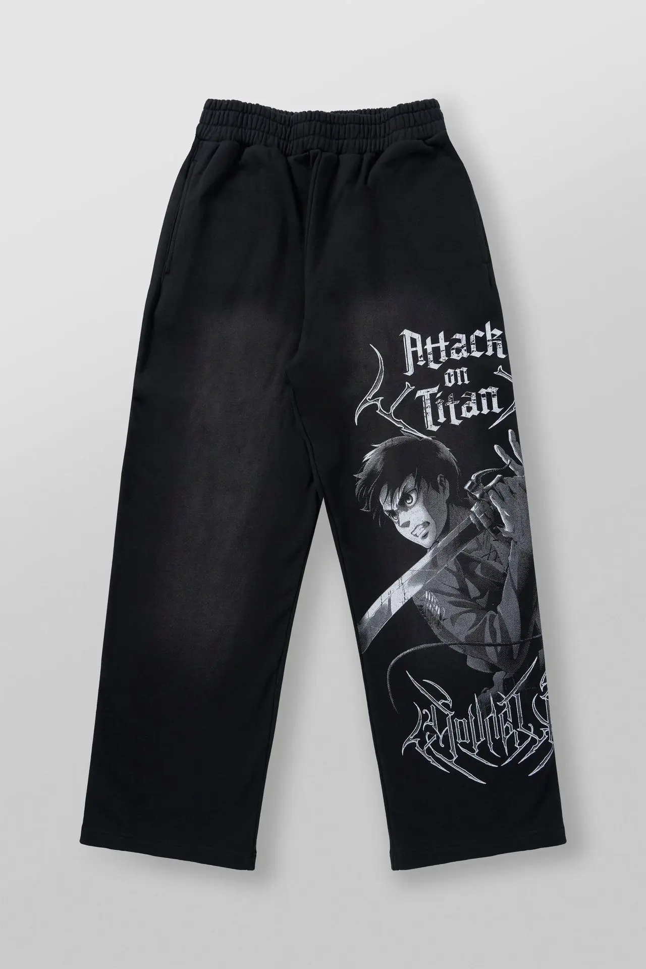 American co branded anime Attack on Titan, jogger, gym training, cotton printed wide leg pants 4