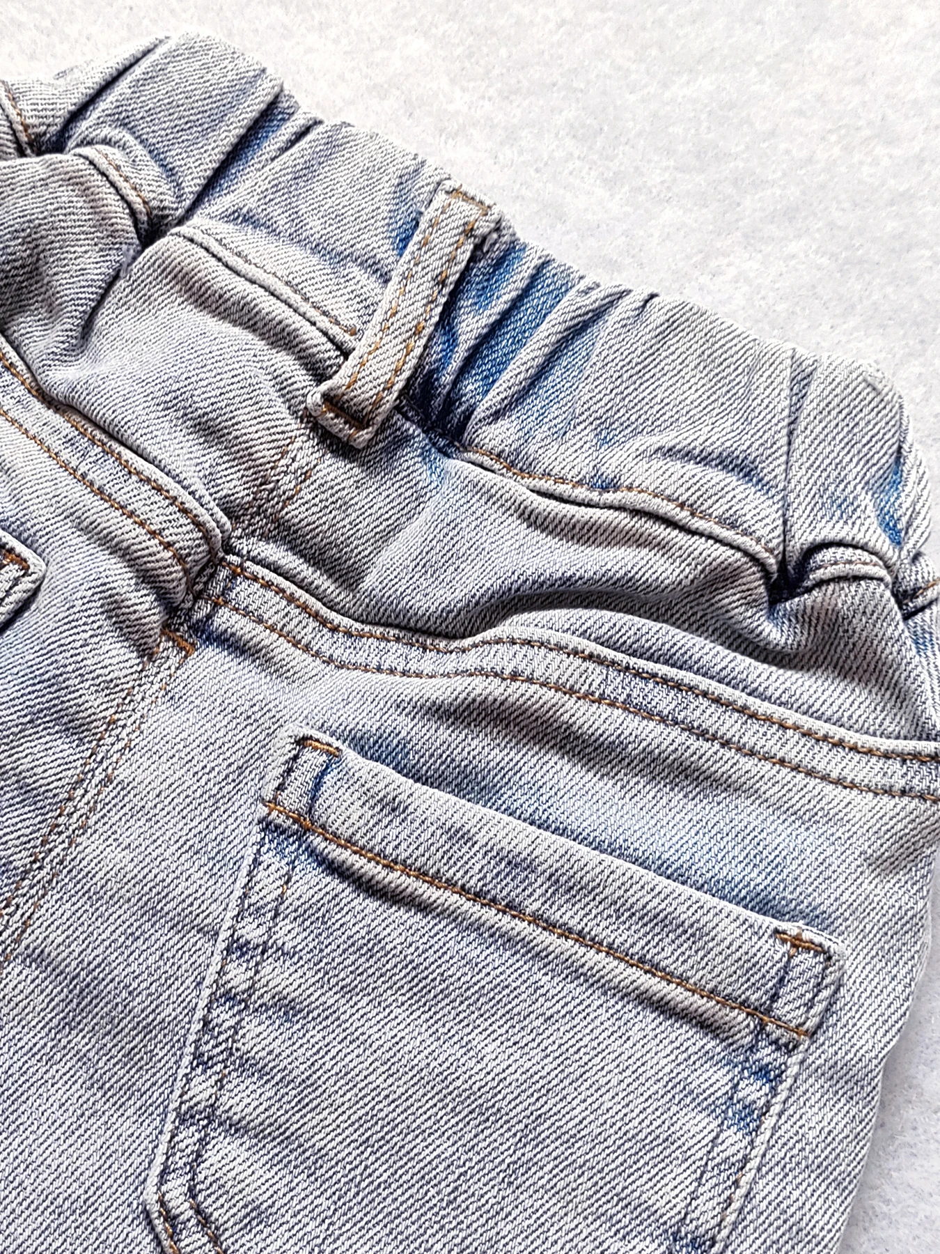 Light Blue Kids Denim Jeans - Elastic Waist