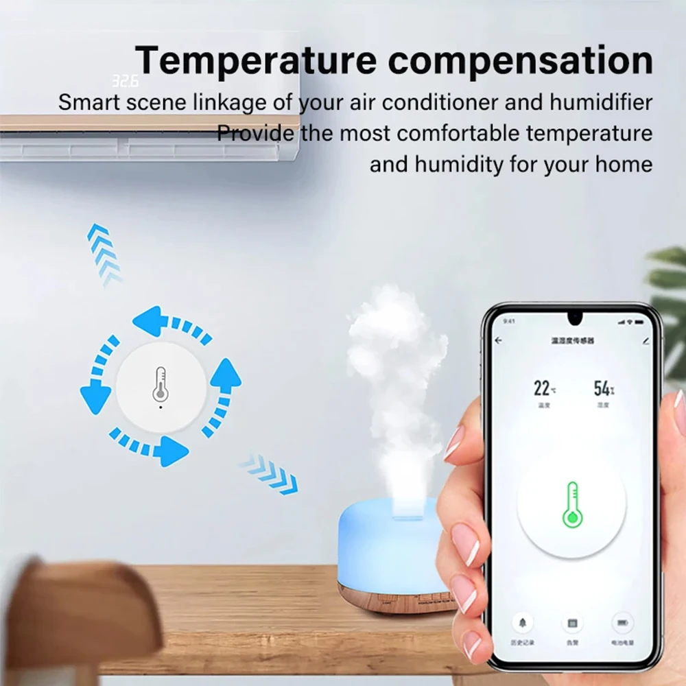 Tuya Zigbee 3.0 Temperature Humidity Sensor Remote Monitor By Smart Life App Battery Powered Works With 2mqtt Alexa Google Home temperature humidity sensor