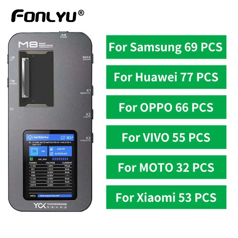 Ycx M8 Smart Lcd Screen Tester Per Iphone Samsung Lg Moto Tecno Series Test True Tone Oled Screen Repair 3D Touch Testing Tools