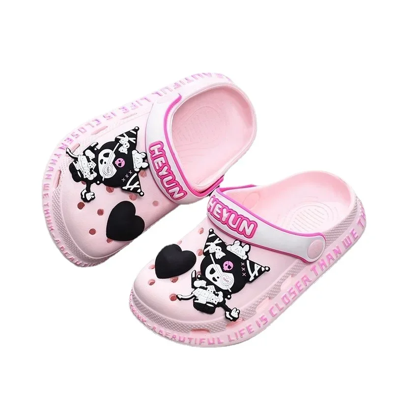 

Kulomi Slippers Girls Baby Soft Bottom Step Feeling Home Bathroom Anti Slip Sandals Girls Parent-child Hole Shoes Sanrio Series