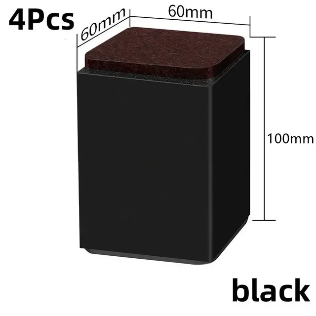4-Piece Furniture Leg Pads Set - Sofa & Table Height Boosters, Cushioned Non-Slip Raising Mats