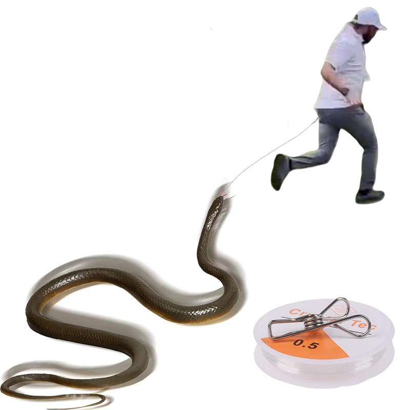 Snake Prank with String Clip - Snake On A String Prank That Chase People Toy Funny Spoof Gift Outdoor