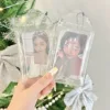 MINKYS Ins Glittery Transparent Kawaii 3 inch Kpop Photocard Holder idol Photocard Holder Photo Card Holder Bag Pendant 2