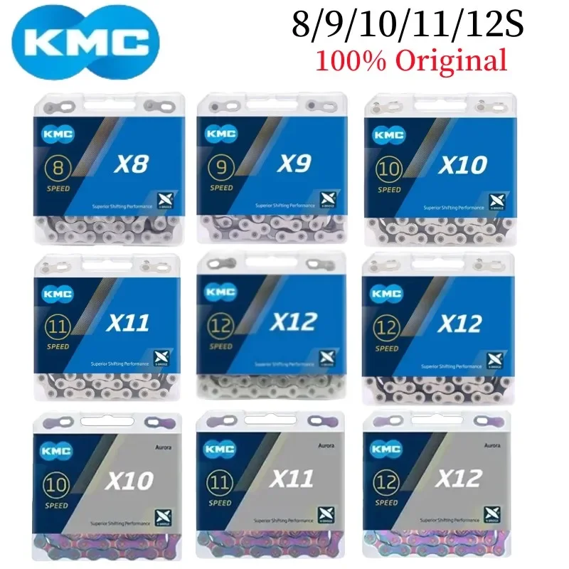 Bicycle Chain KMC X8 X9 X10 X11 X12 Road/MTB 8v 9v 10v 11v 12v 118L 126L with Quick-Link for SHIMANO SRAM
