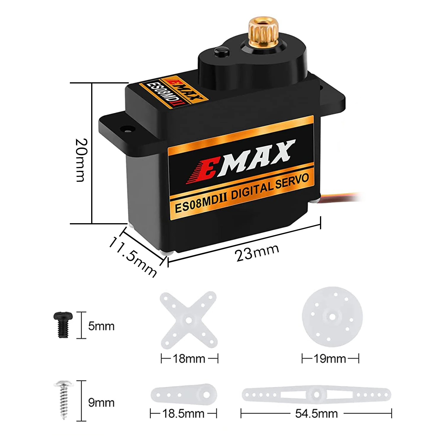 EMAX ES08MD II ES08A II Mini Metal Digital Servo 12g for RC Model Airplane High-Speed Mini Metal Gear for FPV RC Airplane Fixed 5