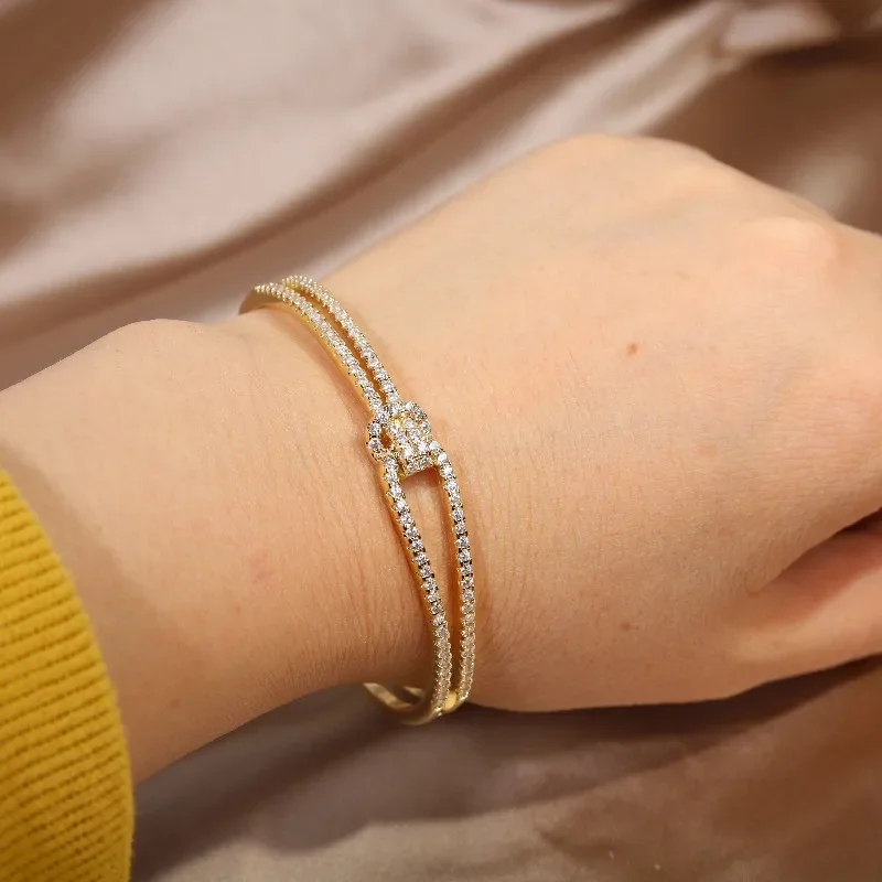 Gold Plated Copper Inlaid Zircon Snake Open Bracelet Women Party Accessories bangle bracelet,zircon bracelet,snake bangle bracelet