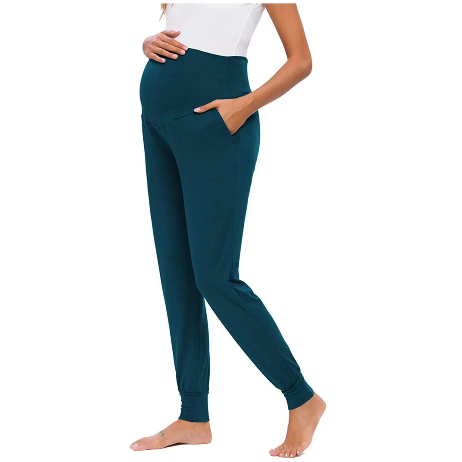 Maternity Leggings Maternity Pants Soft Slim Adjustable Waist Pregnant Women