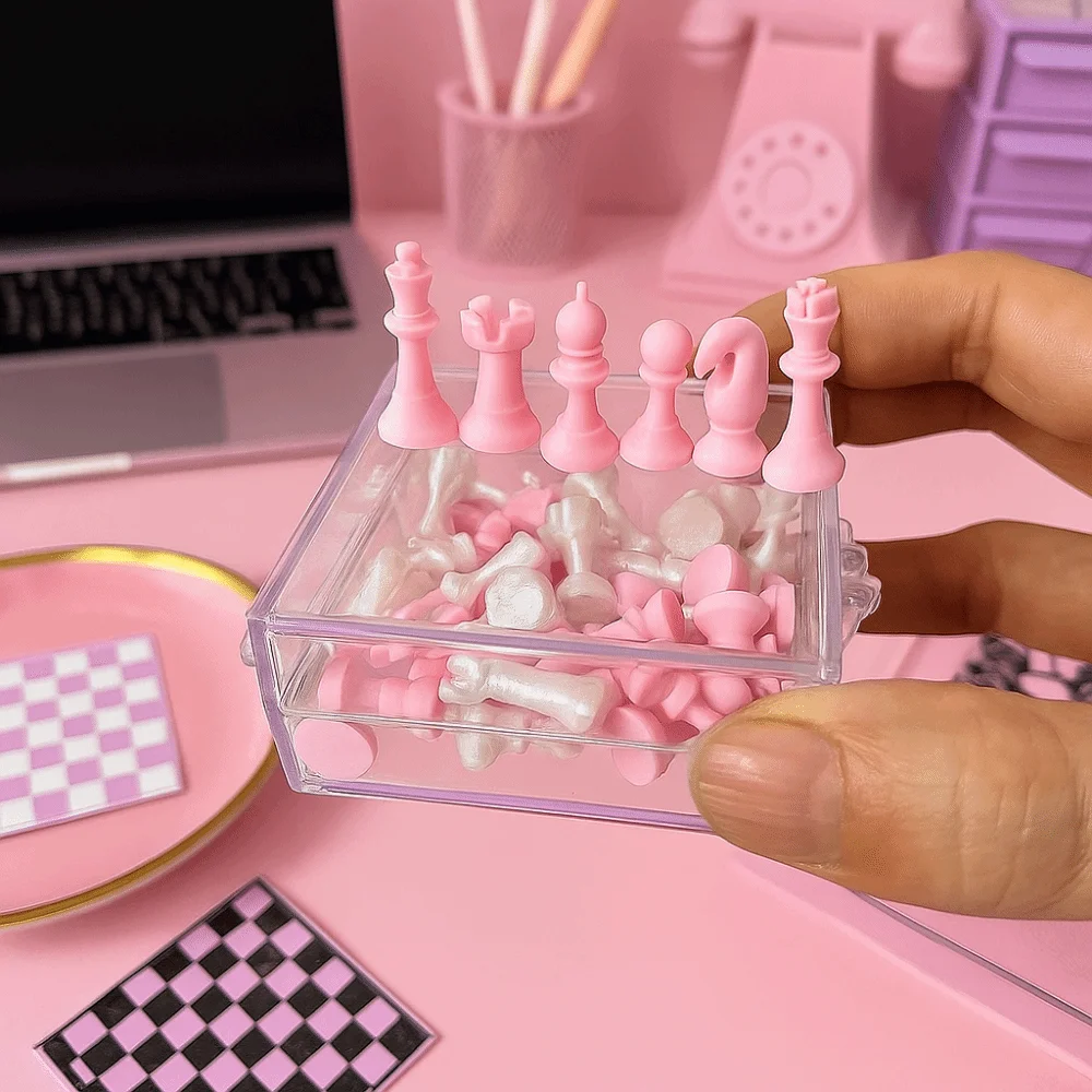 1/12 Scale Dollhouse Miniature Model Mini Chess Decorative Scene Shooting Props Doll Accessories Toys