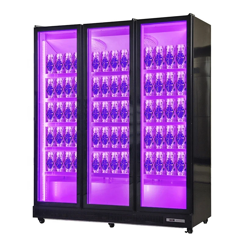 1/2/3/ Glass Door Multicolor LED Light Beer Red Wine Display Refrigerators Fan Cooling Fridge Bar Coolers Freezers