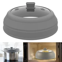 Couvercle anti-éclaboussures pour micro-ondes, couvercle en verre pour aliments, couvercle de plaque de micro-ondes pliable de 10.5 pouces, protection contre les éclaboussures en Silicone 1