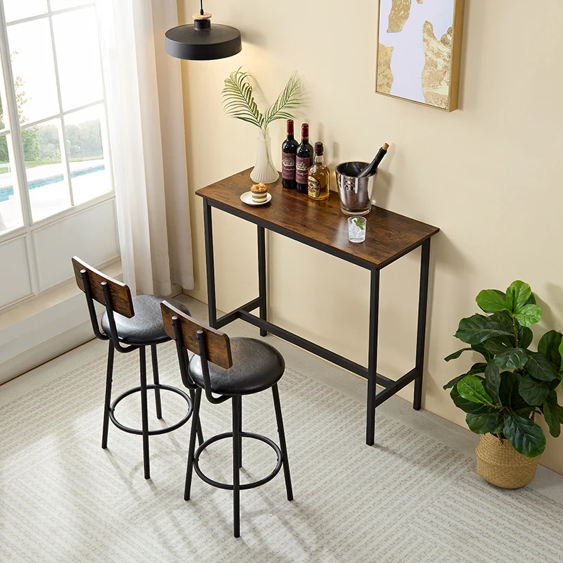 Soft bag bar stool and dining table three-piece set, bar chair with backrest, counter table, small square table, suitable fo