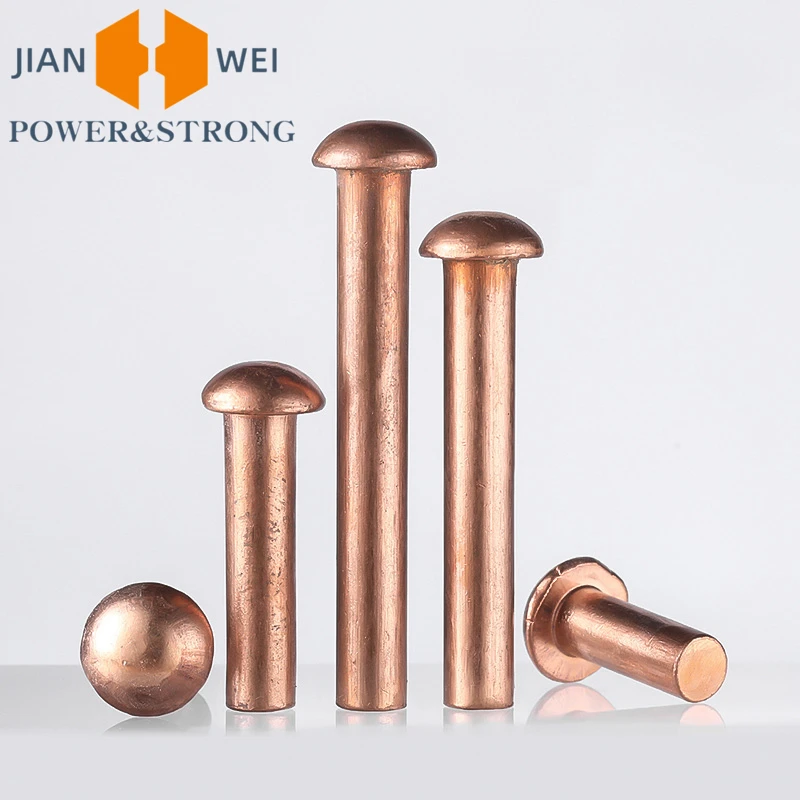 Half Round Cap Head Copper Solid Rivets Hand Knock Rivet Button Head Cap Brass Rivets M1.5 M2 M2.5 M3 M4 M5 M6 M8