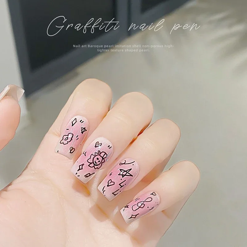 Nail art hook pen graffiti line gel painting waterproof line drawing pen detail drawing nail art design tool