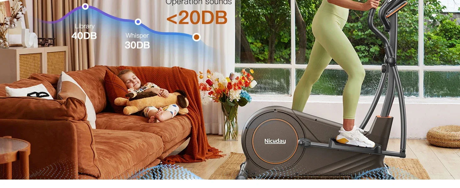 Ultra quiet elliptical machine