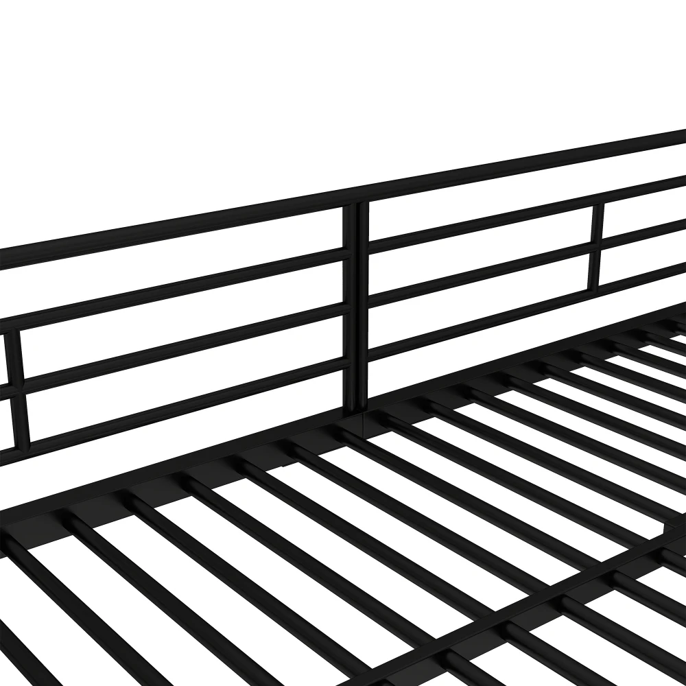 90 x 200 cm großes Bett mit Eisenrahmen, Schuhschrank, kleiner Aufbewahrungsschrank mit Doppeltür, Kinder-Etagenbett mit Seitenleiter und Fallschirmgitter – Detail 29