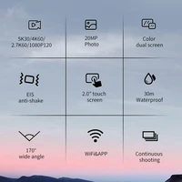 Professional 5K Action Camera 30M Waterproof Touch Screen 170 Degree Wide Angle EIS Anti Shake WiFi Sports DV Video Recorder - Image 2