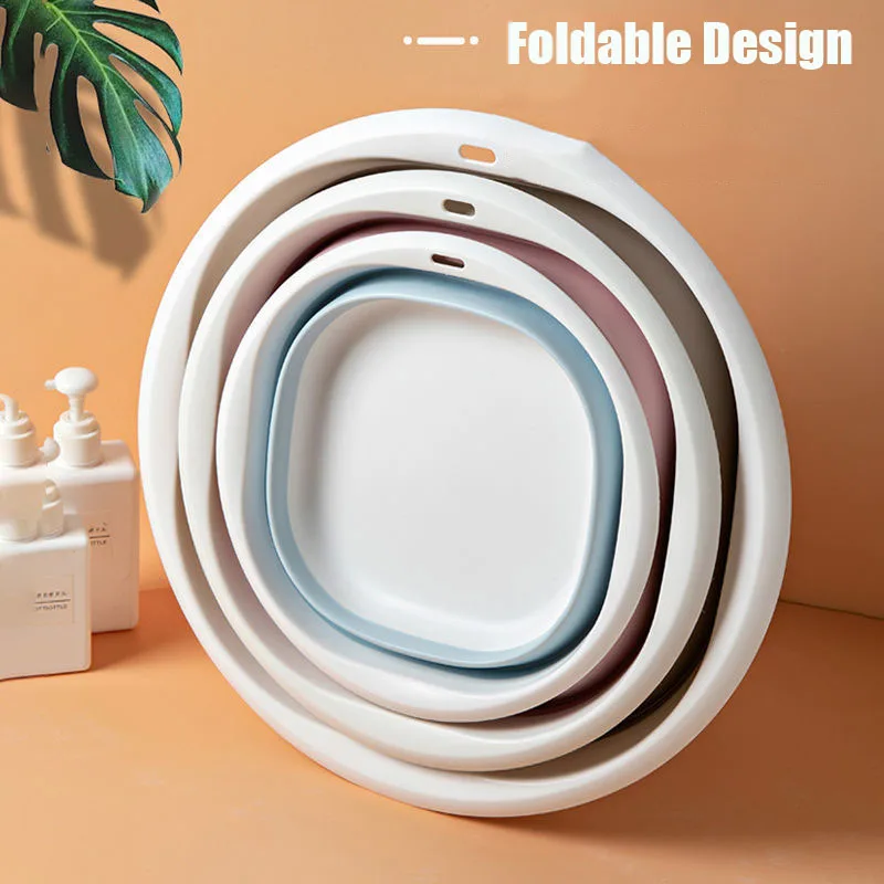 Collapsible Newborn Baby Washbasin Lightweight Portable Kids Wash Basin Dish Tub For Travel Home 3 Sizes Hangable Baby Bathtub baby bath tub