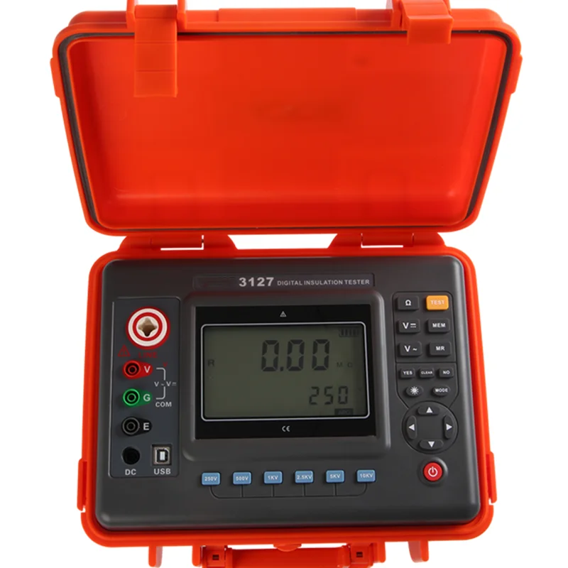 

4 bit 10KV Digital High Voltage Insulation Resistance Tester Range 2000Gohm Auto Range ac dc 1000v USB Meter PLS-3127