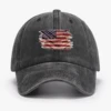 American Flag Print Washed Baseball Hat, The Stars and Stripes Mesh Hat Sun Visor Adjustable Buckle Lightweight Adjustable Strap 4
