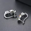 KALETINE Hutang Colorful Gemstone Hoop Earrings 925 Sterling Silver Blue Zircon Topaz English Lock Jewelry for Women Earrings 6